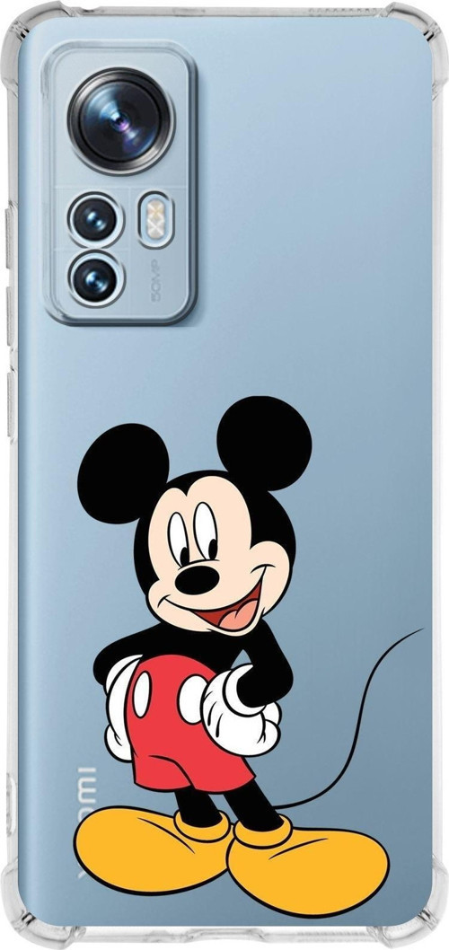 Xiaomi Mi 12 Pro Uyumlu Köşe Korumalı Antişok Kapak Mickey Mouse Tasarımlı Şeffaf Kılıf