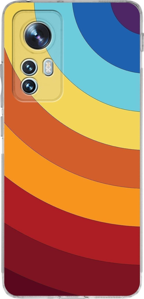 Xiaomi Mi 12 Uyumlu Kamera Korumalı Kapak Renk Cümbüşü Tasarımlı Şeffaf Silikon Kılıf
