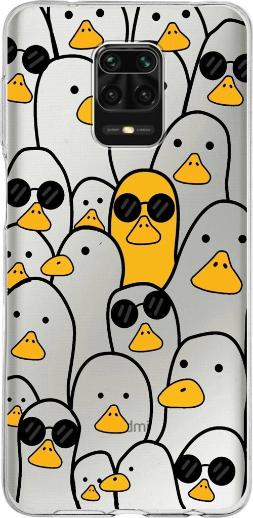 Xiaomi Redmi Note 9 Pro Uyumlu Kapak Duck Tasarımlı Şeffaf Silikon Kılıf