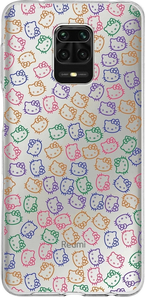 Xiaomi Redmi Note 9 Pro Uyumlu Kapak Hello Kitty Tasarımlı Şeffaf Silikon Kılıf