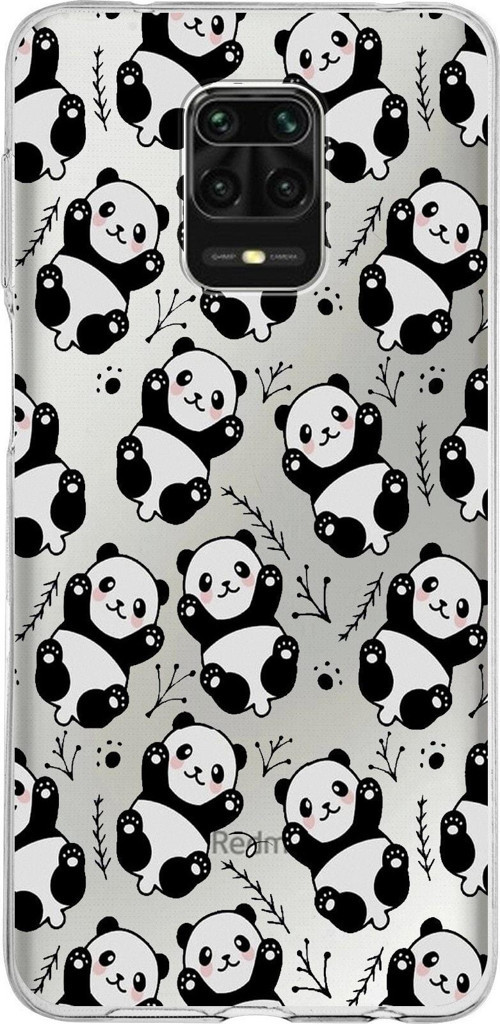 Xiaomi Redmi Note 9 Pro Uyumlu Kapak Panda Tasarımlı Şeffaf Silikon Kılıf