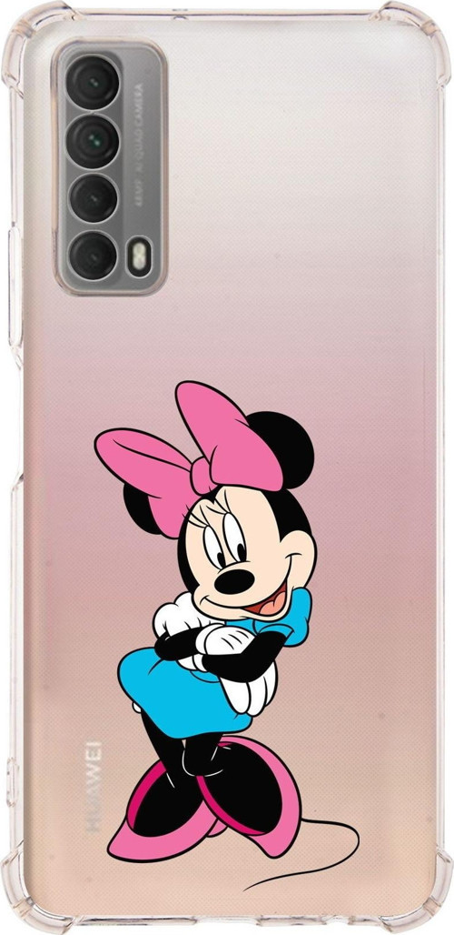 Huawei P Smart 2021 Köşe Korumalı Antişok Kapak Minnie Mouse Tasarımlı Şeffaf Kılıf