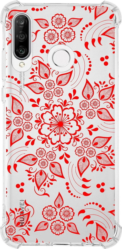 Huawei P30 Lite Köşe Korumalı Antişok Kapak Nostalji Desen Tasarımlı Şeffaf Kılıf