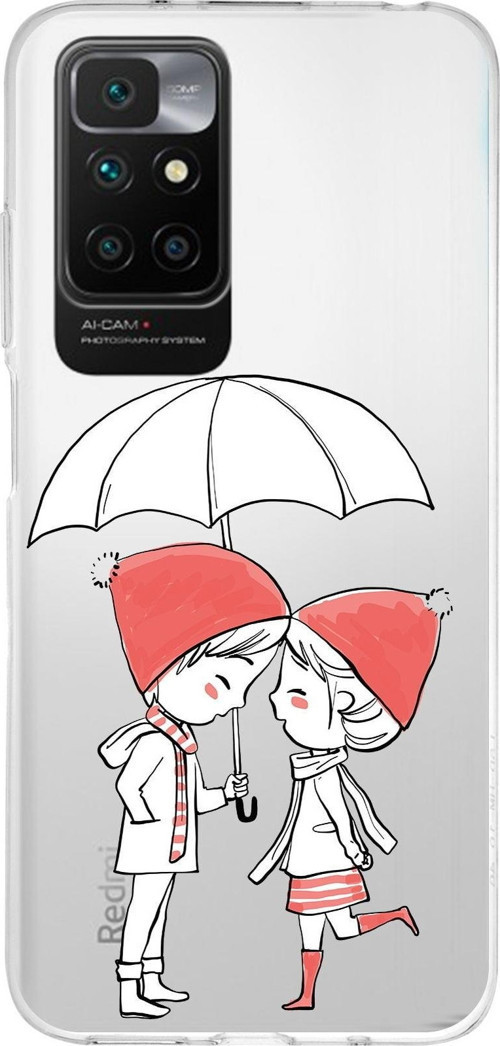 Redmi 10 2022 Uyumlu Kapak Aşk Tasarımlı Şeffaf Silikon Kılıf