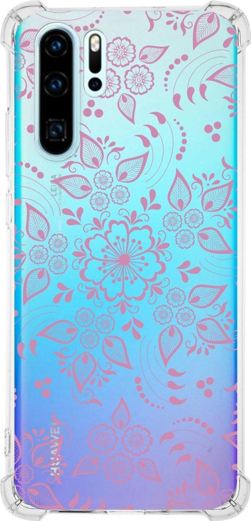 Huawei P30 Pro Köşe Korumalı Antişok Kapak Nostalji Desen Tasarımlı Şeffaf Kılıf