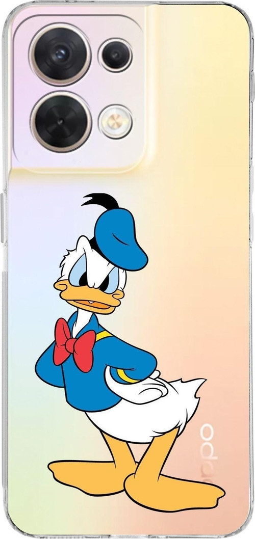 Huawei Reno 8 Uyumlu Kamera Korumalı Kapak Donald Duck Tasarımlı Şeffaf Silikon Kılıf