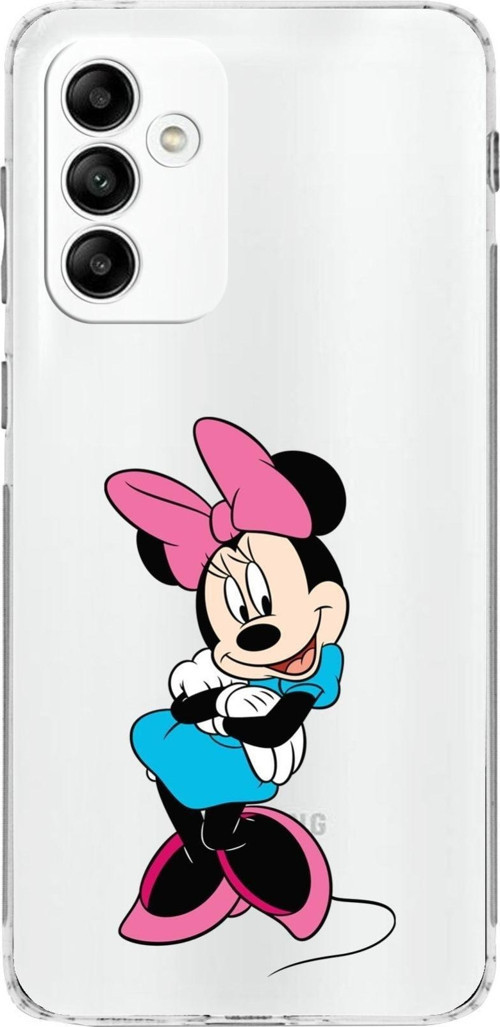 Samsung Galaxy A04S Kamera Korumalı Kapak Minnie Mouse Tasarımlı Şeffaf Kılıf