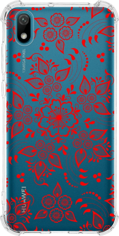 Huawei Y5 2019 Köşe Korumalı Antişok Kapak Nostalji Desen Tasarımlı Şeffaf Kılıf