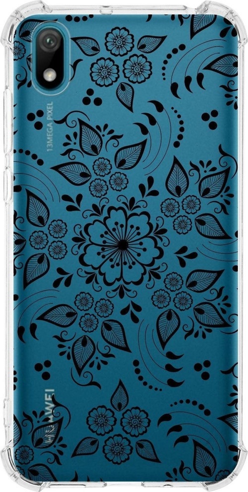 Huawei Y5 2019 Köşe Korumalı Antişok Kapak Nostalji Desen Tasarımlı Şeffaf Kılıf