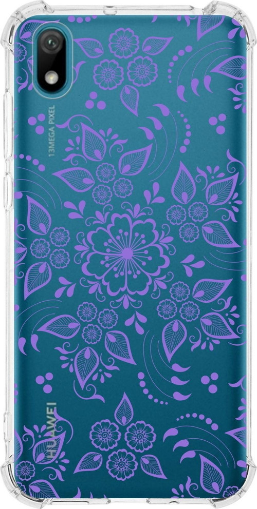 Huawei Y5 2019 Köşe Korumalı Antişok Kapak Nostalji Desen Tasarımlı Şeffaf Kılıf