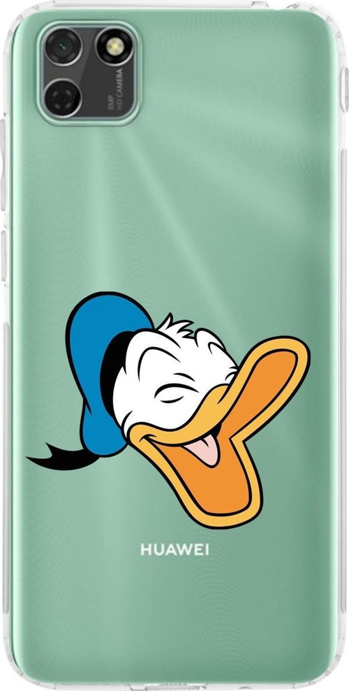 Huawei Y5 P Kamera Korumalı Kapak Donald Duck Tasarımlı Şeffaf Kılıf