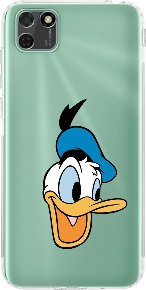 Huawei Y5 P Kamera Korumalı Kapak Donald Duck Tasarımlı Şeffaf Kılıf