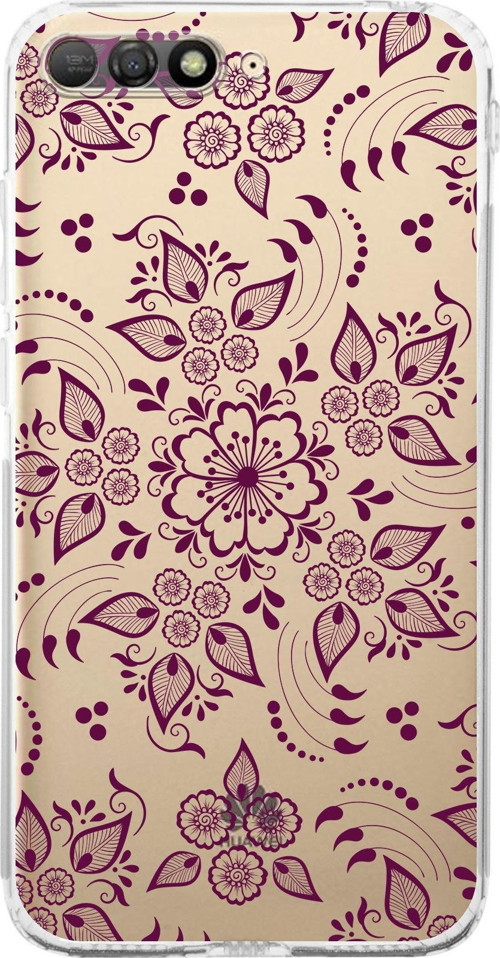 Huawei Y6 2018 Kamera Korumalı Kapak Nostalji Desen Tasarımlı Şeffaf Kılıf