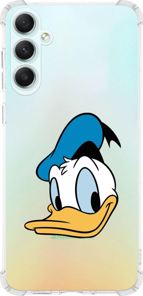 Samsung Galaxy A34 Uyumlu Köşe Korumalı Antişok Kapak Donald Duck Tasarımlı Şeffaf Silikon Kılıf