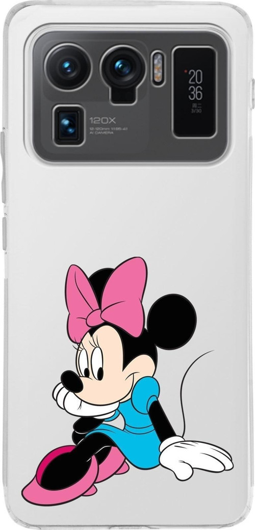 Xiaomi Mi 11 Ultra Uyumlu Kamera Korumalı Kapak Minnie Mouse Tasarımlı Şeffaf Silikon Kılıf