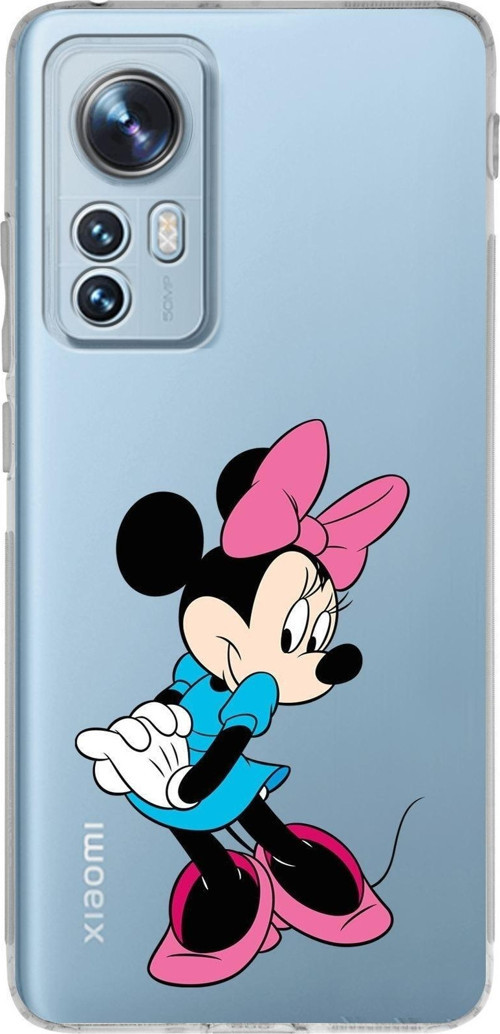 Xiaomi Mi 12 Uyumlu Kamera Korumalı Kapak Minnie Mouse Tasarımlı Şeffaf Silikon Kılıf