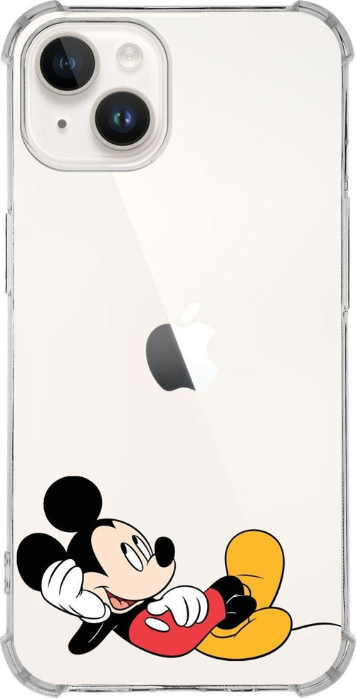 Apple Iphone 14 Plus Uyumlu Köşe Korumalı Antişok Kapak Mickey Mouse Tasarımlı Şeffaf Kılıf