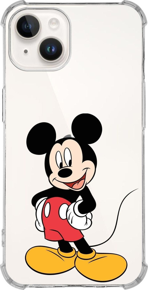 Apple Iphone 14 Plus Uyumlu Köşe Korumalı Antişok Kapak Mickey Mouse Tasarımlı Şeffaf Kılıf