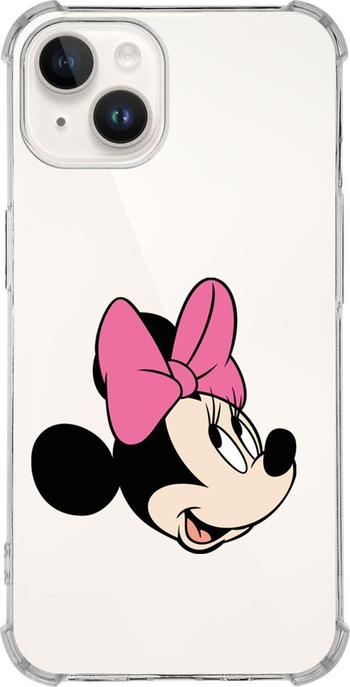 Apple Iphone 14 Plus Uyumlu Köşe Korumalı Antişok Kapak Minnie Mouse Tasarımlı Şeffaf Kılıf