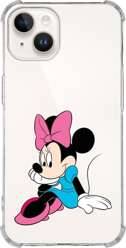 Apple Iphone 14 Plus Uyumlu Köşe Korumalı Antişok Kapak Minnie Mouse Tasarımlı Şeffaf Kılıf