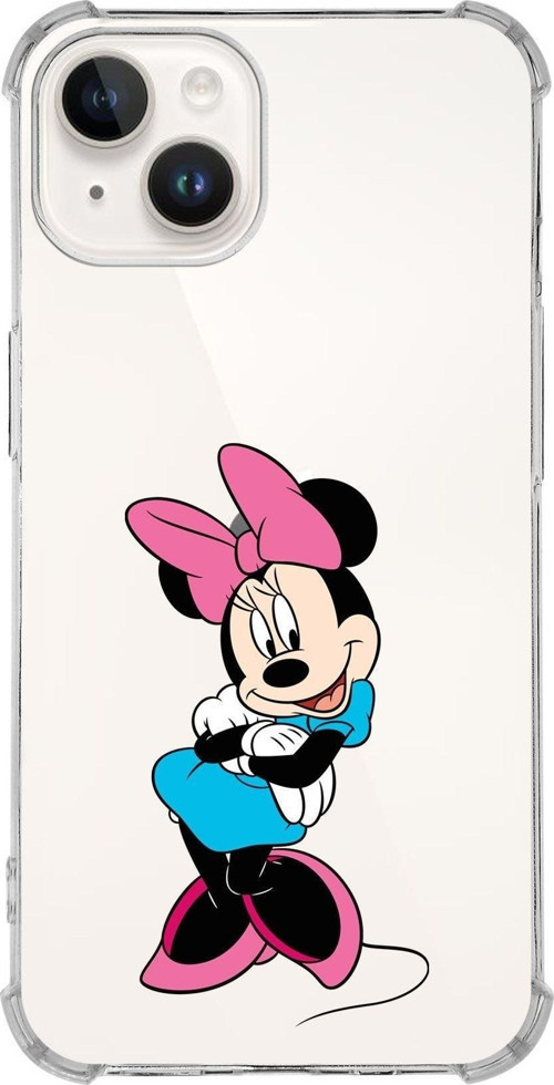 Apple Iphone 14 Plus Uyumlu Köşe Korumalı Antişok Kapak Minnie Mouse Tasarımlı Şeffaf Kılıf