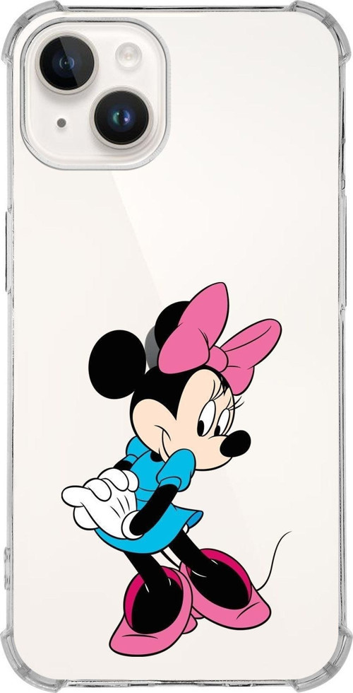 Apple Iphone 14 Plus Uyumlu Köşe Korumalı Antişok Kapak Minnie Mouse Tasarımlı Şeffaf Kılıf