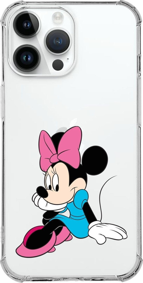 Apple Iphone 14 Pro Max Uyumlu Köşe Korumalı Antişok Kapak Minnie Mouse Tasarımlı Şeffaf Kılıf