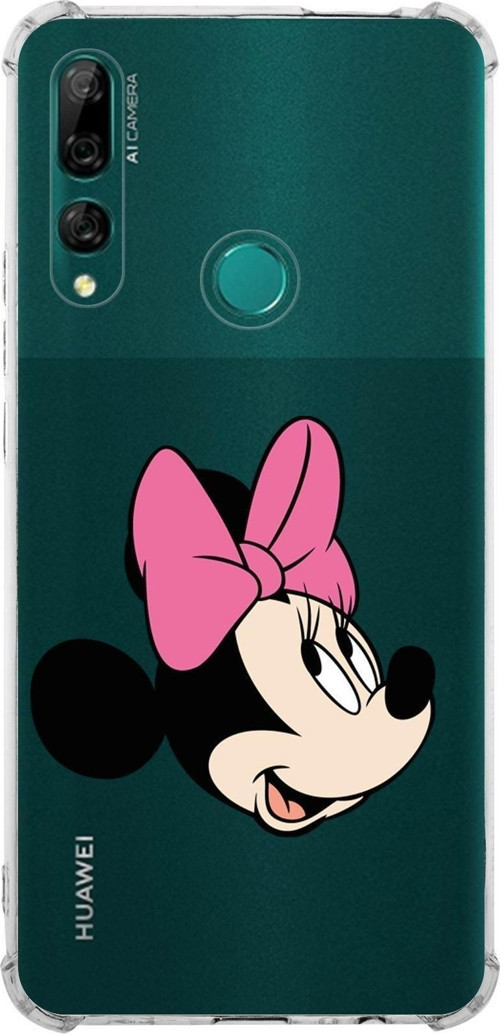 Huawei Y9 Prime 2019 Köşe Korumalı Antişok Kapak Minnie Mouse Tasarımlı Şeffaf Kılıf