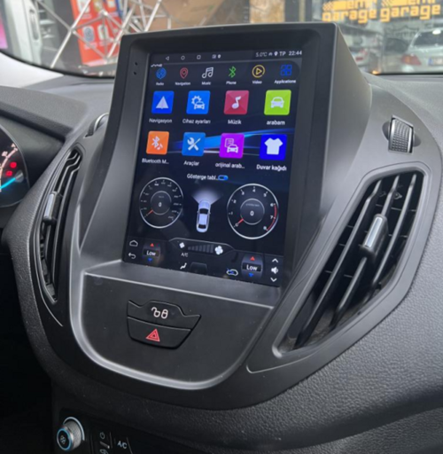 FORD COURİER TESLA-ALT PAKET(2015-2023)-9.7''ANDROİD GERÇEK 4+64 GB ram / 4 ÇEKİRDEK 1.6Ghz / WIFI 5.0Ghz / BT 5.4-KABLOSUZ CARPLAY-AHD HD GERİ GÖRÜŞ KAMERA HEDİYE
