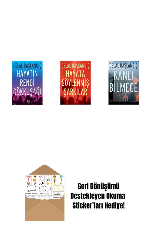 Everest Yayınları Hayatın Rengi Gökkuşağı + Hayata Söylenmiş Şarkılar + Kanlı Bilmece + Okuma Sticker'Ları