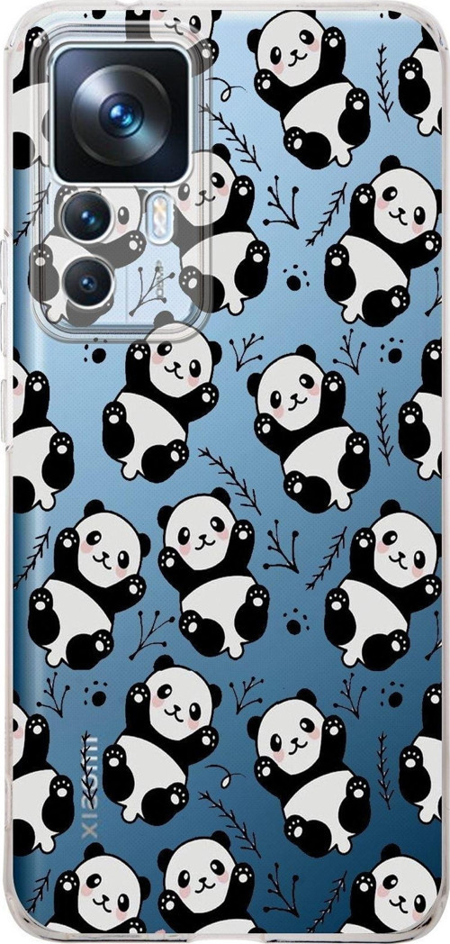Xiaomi Mi 12T Kamera Korumalı Kapak Panda Tasarımlı Şeffaf Kılıf