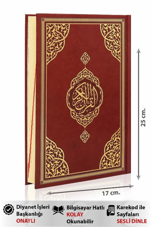 6532 Merve Yayınları Furkan Neşriyat Orta Boy Arapça Sıvama Kapak Kuran-I Kerim Renk Değişebilir 2.Hamur Kitap Kağıtlı