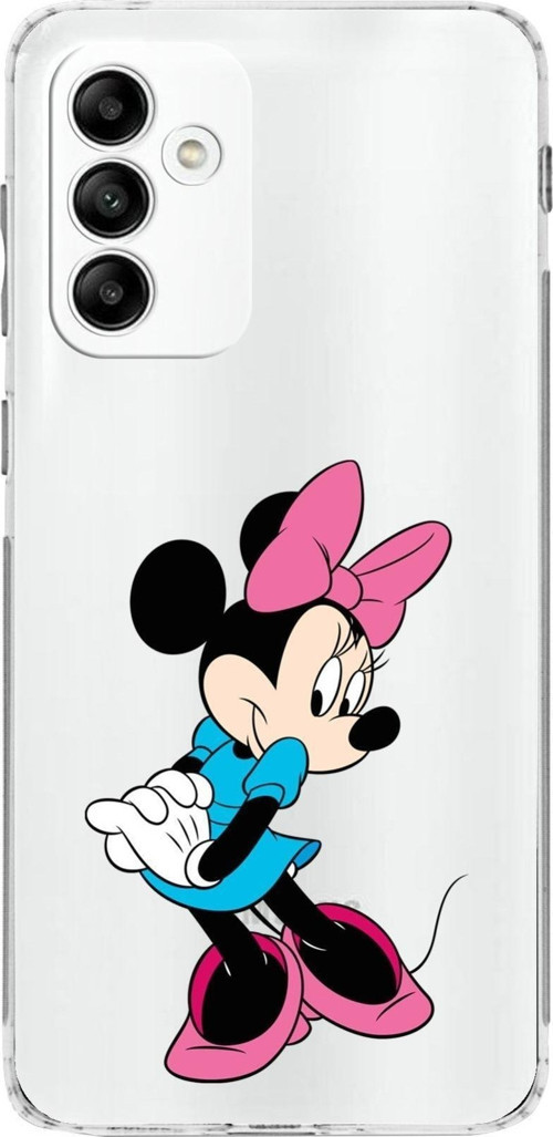 Samsung Galaxy A04S Kamera Korumalı Kapak Minnie Mouse Tasarımlı Şeffaf Kılıf