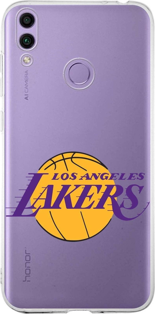 Huawei Honor 8C Uyumlu Kapak La Lakers Tasarımlı Şeffaf Silikon Kılıf
