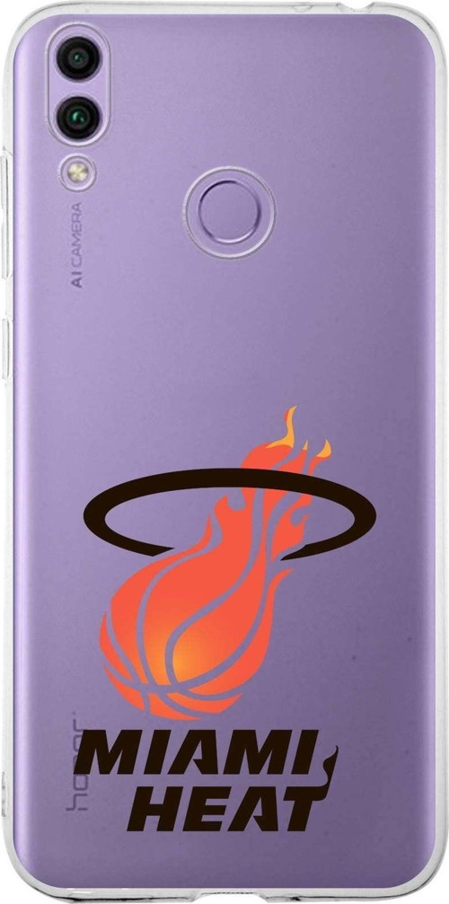 Huawei Honor 8C Uyumlu Kapak Miami Heat Tasarımlı Şeffaf Silikon Kılıf