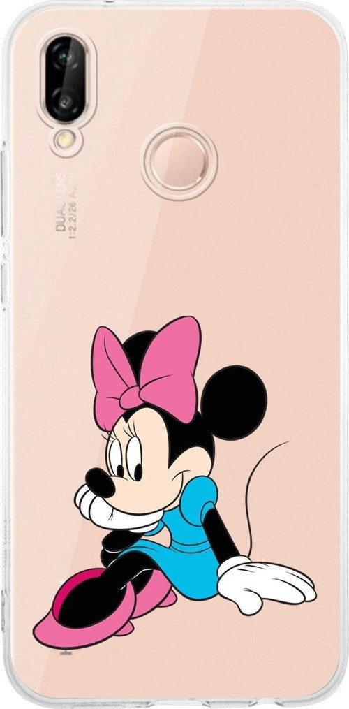 Huawei P20 Lite Kamera Korumalı Kapak Minnie Mouse Tasarımlı Şeffaf Kılıf
