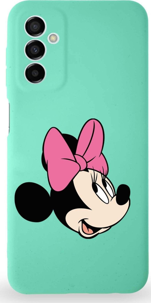 Samsung Galaxy M23 Uyumlu Lansman Kılıf Altı Kapalı Içi Kadife Minnie Mouse-A Tasarımlı Kapak