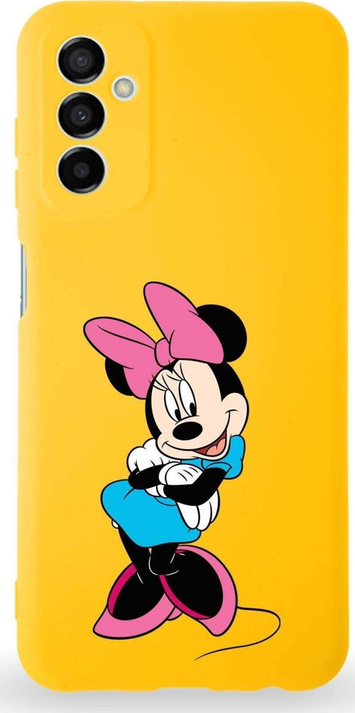 Samsung Galaxy M23 Uyumlu Lansman Kılıf Altı Kapalı Içi Kadife Minnie Mouse-D Tasarımlı Kapak