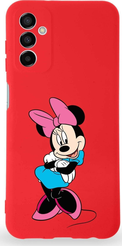 Samsung Galaxy M23 Uyumlu Lansman Kılıf Altı Kapalı Içi Kadife Minnie Mouse-D Tasarımlı Kapak