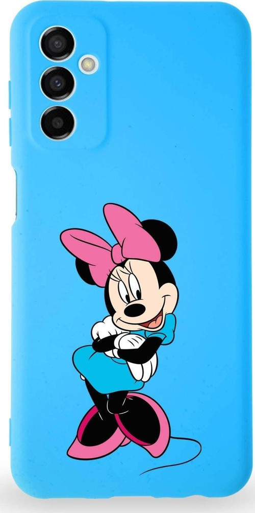 Samsung Galaxy M23 Uyumlu Lansman Kılıf Altı Kapalı Içi Kadife Minnie Mouse-D Tasarımlı Kapak
