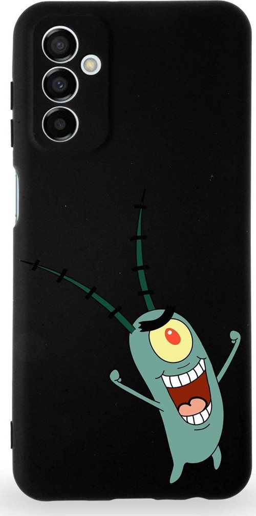 Samsung Galaxy M23 Uyumlu Lansman Kılıf Altı Kapalı Içi Kadife Plankton Tasarımlı Kapak