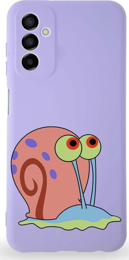 Samsung Galaxy M23 Uyumlu Lansman Kılıf Altı Kapalı Içi Kadife Salyangoz Gary Tasarımlı Kapak