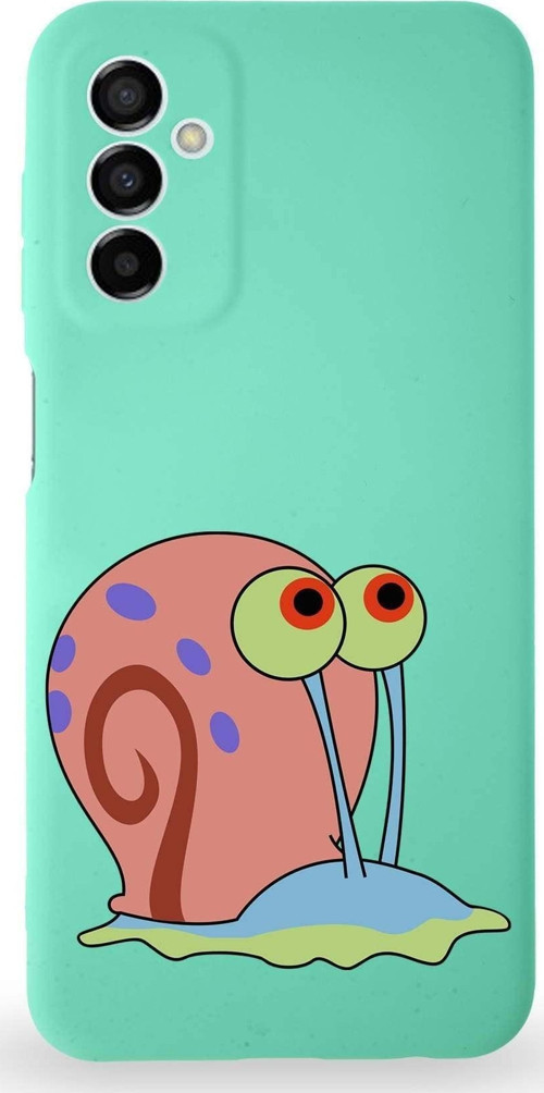 Samsung Galaxy M23 Uyumlu Lansman Kılıf Altı Kapalı Içi Kadife Salyangoz Gary Tasarımlı Kapak