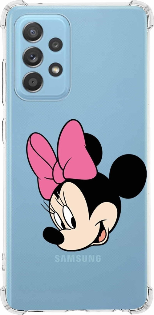 Samsung Galaxy A23 Köşe Korumalı Antişok Kapak Minnie Mouse Tasarımlı Şeffaf Kılıf