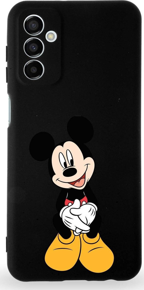Samsung Galaxy M13 Uyumlu Lansman Kılıf Altı Kapalı Içi Kadife Mickey Mouse-A Tasarımlı Kapak