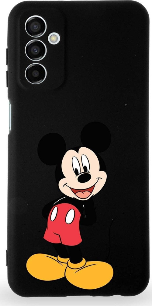 Samsung Galaxy M13 Uyumlu Lansman Kılıf Altı Kapalı Içi Kadife Mickey Mouse-B Tasarımlı Kapak