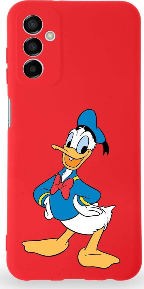 Samsung Galaxy M23 Uyumlu Lansman Kılıf Altı Kapalı Içi Kadife Donald Duck-C Tasarımlı Kapak