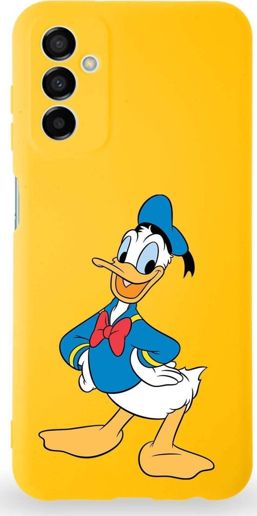 Samsung Galaxy M23 Uyumlu Lansman Kılıf Altı Kapalı Içi Kadife Donald Duck-C Tasarımlı Kapak