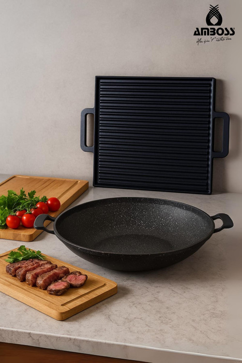ProChef 2 Parça Döküm Izgara Gözleme Sac Tava