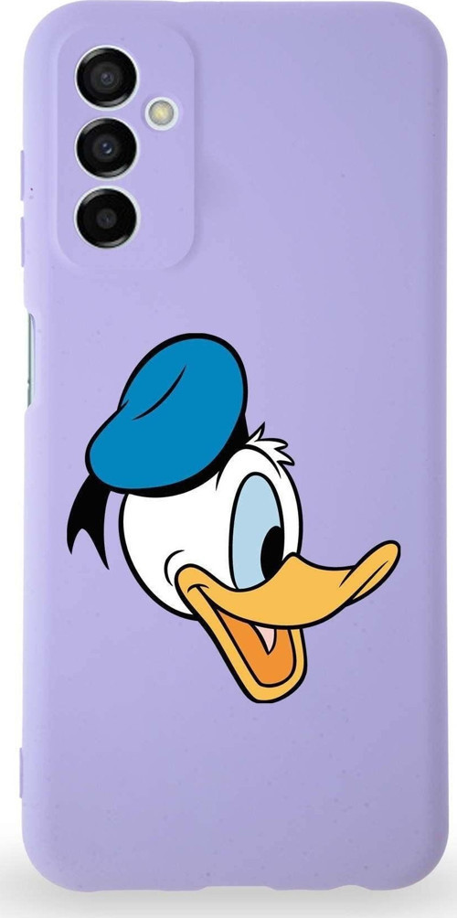 Samsung Galaxy M23 Uyumlu Lansman Kılıf Altı Kapalı Içi Kadife Donald Duck-F Tasarımlı Kapak